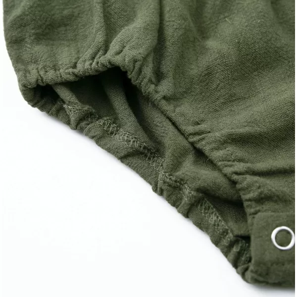 Simplee kids Baby Onesies Unisex Cotton Linen Handmade Romper Jumpsuit Solid Color Long Sleeve Jumpsuit