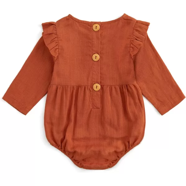 Simplee kids Baby Onesies Unisex Cotton Linen Handmade Romper Jumpsuit Solid Color Long Sleeve Jumpsuit