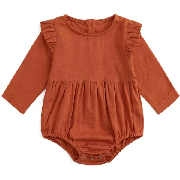 Simplee kids Baby Onesies Unisex Cotton Linen Handmade Romper Jumpsuit Solid Color Long Sleeve Jumpsuit
