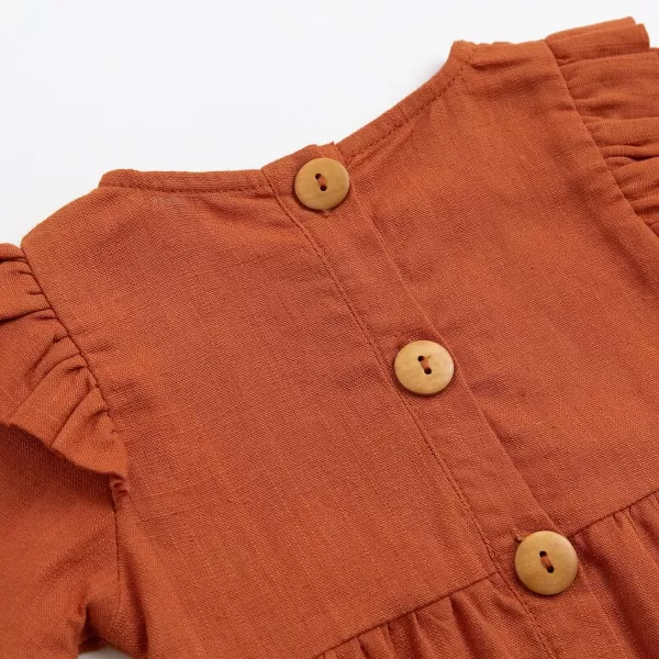 Simplee kids Baby Onesies Unisex Cotton Linen Handmade Romper Jumpsuit Solid Color Long Sleeve Jumpsuit