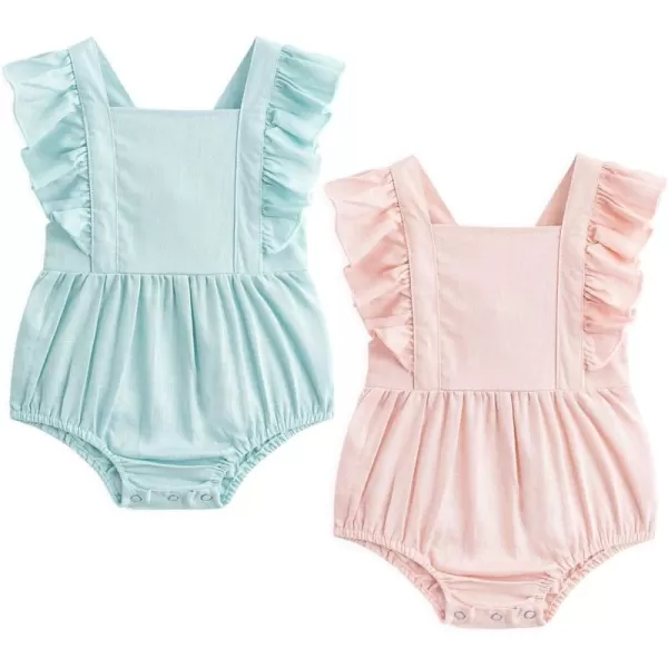 Simplee kids Baby Onesies Unisex Cotton Linen Handmade Romper Jumpsuit Solid Color Long Sleeve Jumpsuit
