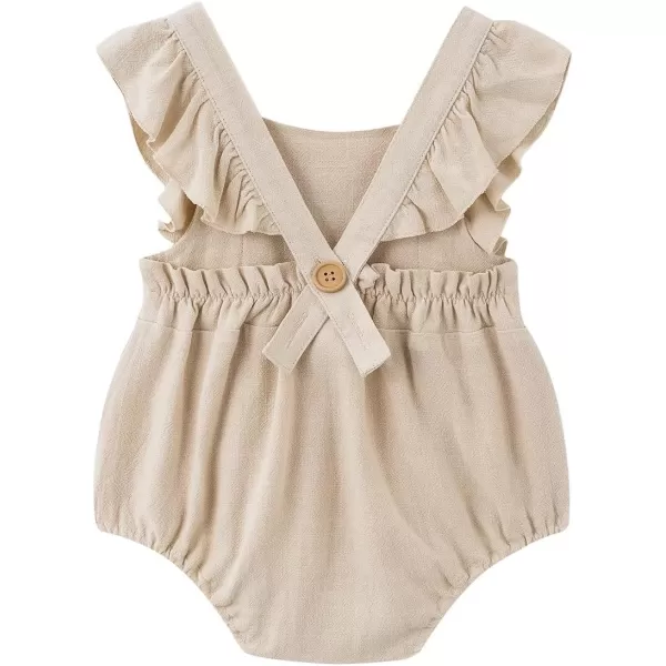 Simplee kids Baby Onesies Unisex Cotton Linen Handmade Romper Jumpsuit Solid Color Long Sleeve Jumpsuit