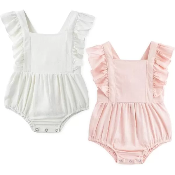 Simplee kids Baby Onesies Unisex Cotton Linen Handmade Romper Jumpsuit Solid Color Long Sleeve Jumpsuit
