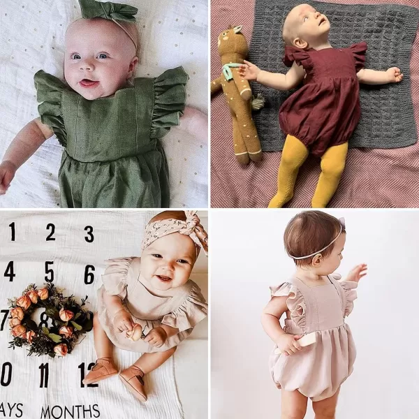 Simplee kids Baby Onesies Unisex Cotton Linen Handmade Romper Jumpsuit Solid Color Long Sleeve Jumpsuit