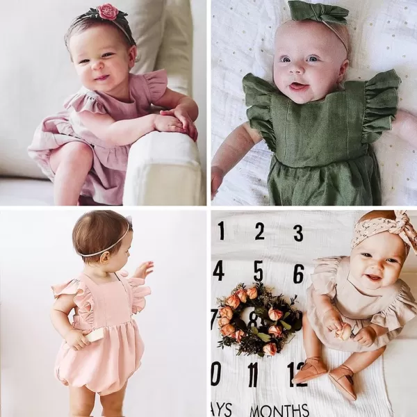 Simplee kids Baby Onesies Unisex Cotton Linen Handmade Romper Jumpsuit Solid Color Long Sleeve Jumpsuit