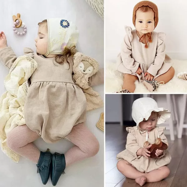 Simplee kids Baby Onesies Unisex Cotton Linen Handmade Romper Jumpsuit Solid Color Long Sleeve Jumpsuit