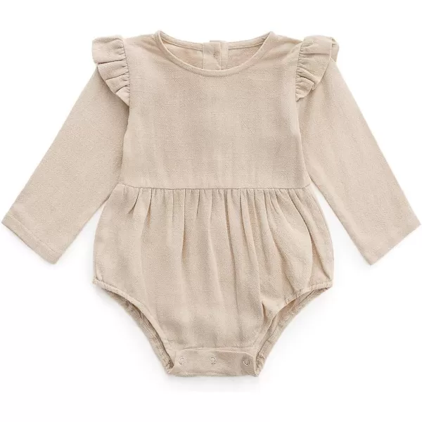 Simplee kids Baby Onesies Unisex Cotton Linen Handmade Romper Jumpsuit Solid Color Long Sleeve Jumpsuit