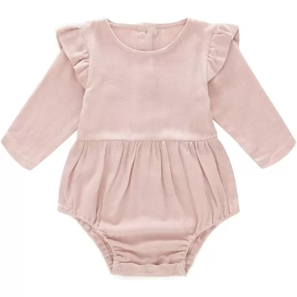 Simplee kids Baby Onesies Unisex Cotton Linen Handmade Romper Jumpsuit Solid Color Long Sleeve Jumpsuit