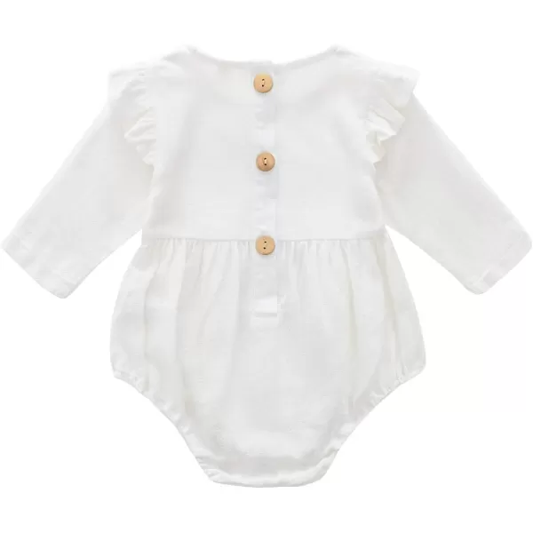 Simplee kids Baby Onesies Unisex Cotton Linen Handmade Romper Jumpsuit Solid Color Long Sleeve Jumpsuit