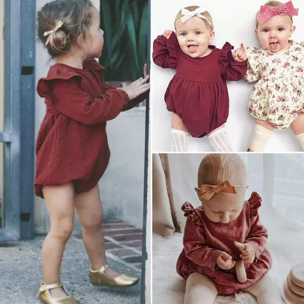 Simplee kids Baby Onesies Unisex Cotton Linen Handmade Romper Jumpsuit Solid Color Long Sleeve Jumpsuit