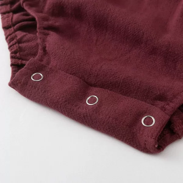 Simplee kids Baby Onesies Unisex Cotton Linen Handmade Romper Jumpsuit Solid Color Long Sleeve Jumpsuit