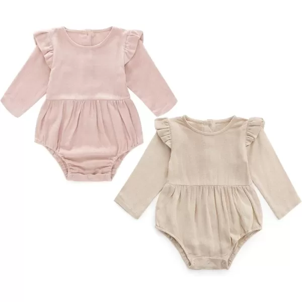 Simplee kids Baby Onesies Unisex Cotton Linen Handmade Romper Jumpsuit Solid Color Long Sleeve Jumpsuit