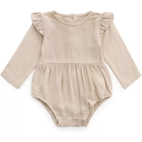 Simplee kids Baby Onesies Unisex Cotton Linen Handmade Romper Jumpsuit Solid Color Long Sleeve Jumpsuit