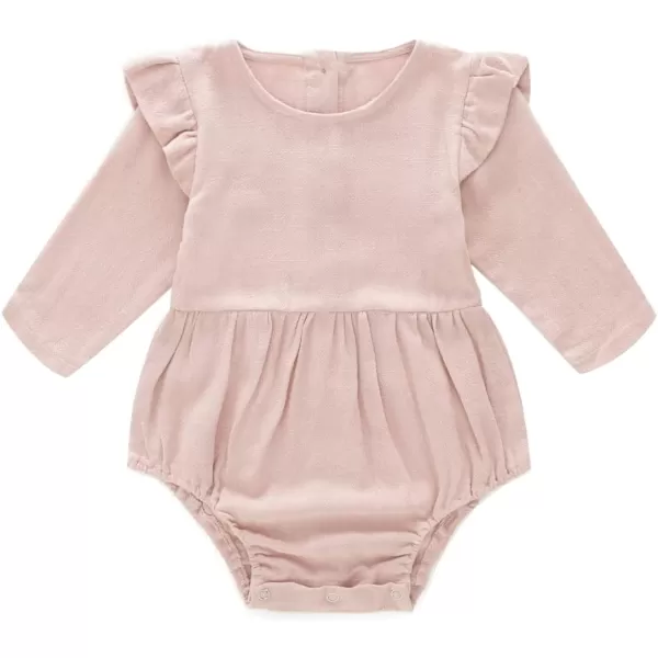 Simplee kids Baby Onesies Unisex Cotton Linen Handmade Romper Jumpsuit Solid Color Long Sleeve Jumpsuit