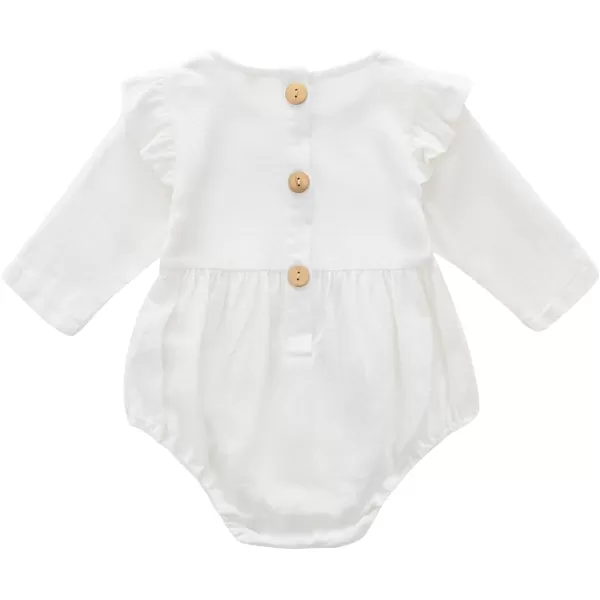 Simplee kids Baby Onesies Unisex Cotton Linen Handmade Romper Jumpsuit Solid Color Long Sleeve Jumpsuit