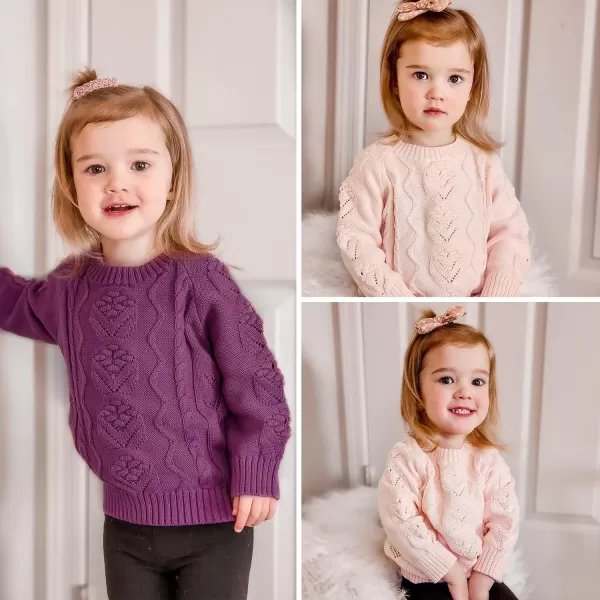 Simplee kids Baby Pullover Sweater Heart Knit Sweater Coat for Autumn Fall and Winter 3M-3T