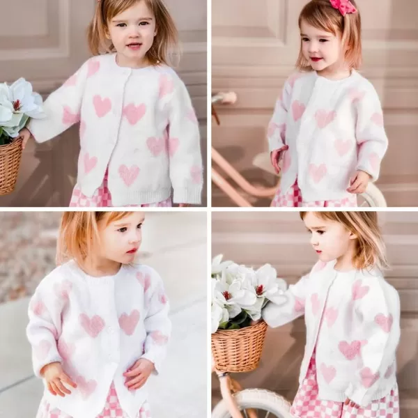 Simplee kids Baby Sweater Cardigan Jacquard Cable-Knit Spring Coat Long Sleeve Cardigan for Baby Girl