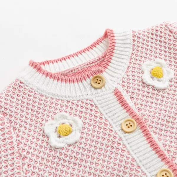 Simplee kids Baby Sweater Cardigan Jacquard Cable-Knit Spring Coat Long Sleeve Cardigan for Baby Girl