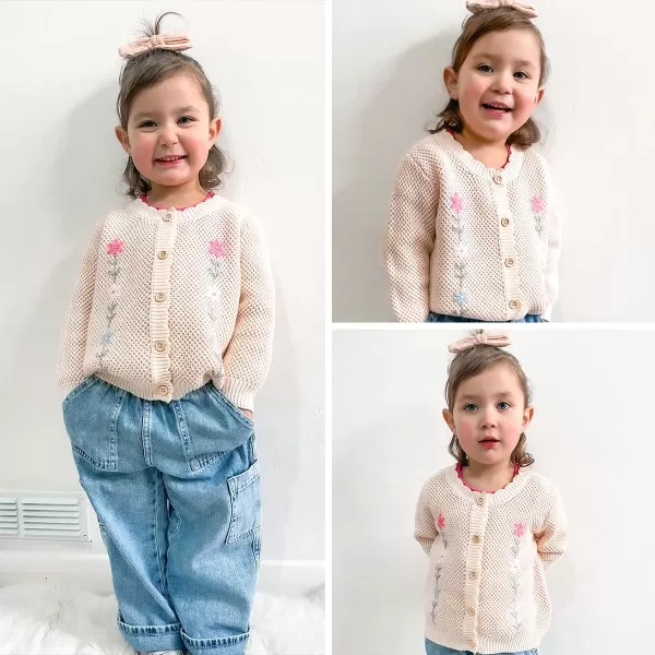 Simplee kids Baby Sweater Cardigan Jacquard Cable-Knit Spring Coat Long Sleeve Cardigan for Baby Girl