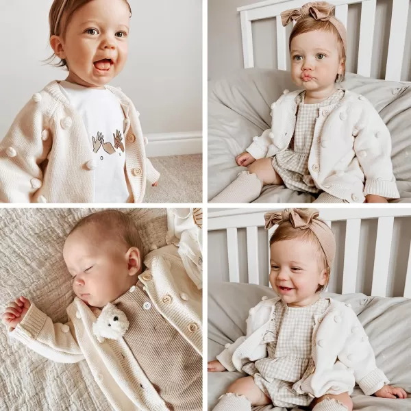 Simplee kids Baby Sweater Cardigan Jacquard Cable-Knit Spring Coat Long Sleeve Cardigan for Baby Girl