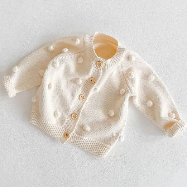 Simplee kids Baby Sweater Cardigan Jacquard Cable-Knit Spring Coat Long Sleeve Cardigan for Baby Girl