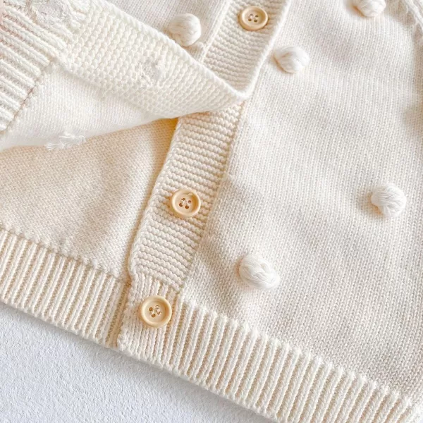 Simplee kids Baby Sweater Cardigan Jacquard Cable-Knit Spring Coat Long Sleeve Cardigan for Baby Girl