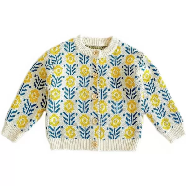 Simplee kids Baby Sweater Cardigan Jacquard Cable-Knit Spring Coat Long Sleeve Cardigan for Baby Girl