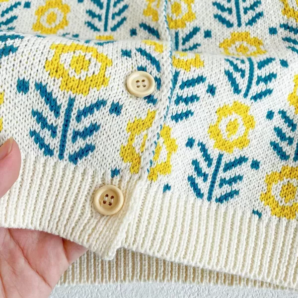Simplee kids Baby Sweater Cardigan Jacquard Cable-Knit Spring Coat Long Sleeve Cardigan for Baby Girl