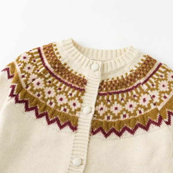 Simplee kids Baby Sweater Cardigan Jacquard Cable-Knit Spring Coat Long Sleeve Cardigan for Baby Girl