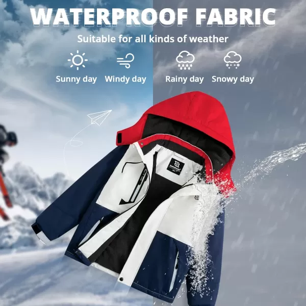 Simplee kids Boys Winter Coat Waterproof Ski Jacket Fleece Hooded Snow Warm Padded Raincoats