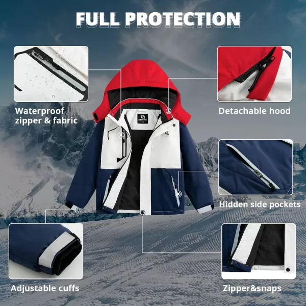 Simplee kids Boys Winter Coat Waterproof Ski Jacket Fleece Hooded Snow Warm Padded Raincoats