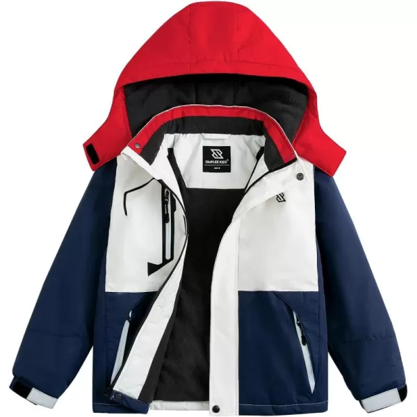 Simplee kids Boys Winter Coat Waterproof Ski Jacket Fleece Hooded Snow Warm Padded Raincoats