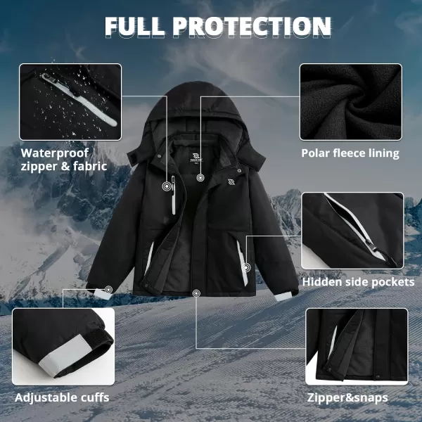 Simplee kids Boys Winter Coat Waterproof Ski Jacket Fleece Hooded Snow Warm Padded Raincoats