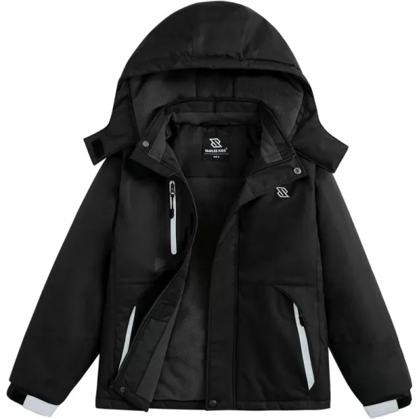 Simplee kids Boys Winter Coat Waterproof Ski Jacket Fleece Hooded Snow Warm Padded Raincoats