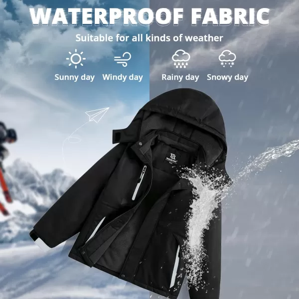Simplee kids Boys Winter Coat Waterproof Ski Jacket Fleece Hooded Snow Warm Padded Raincoats