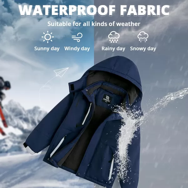 Simplee kids Boys Winter Coat Waterproof Ski Jacket Fleece Hooded Snow Warm Padded Raincoats