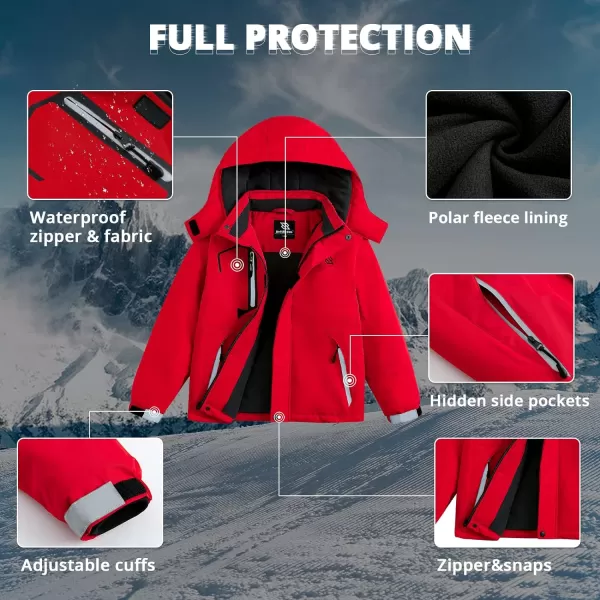 Simplee kids Boys Winter Coat Waterproof Ski Jacket Fleece Hooded Snow Warm Padded Raincoats