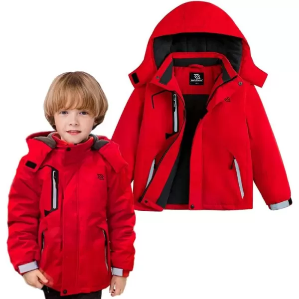 Simplee kids Boys Winter Coat Waterproof Ski Jacket Fleece Hooded Snow Warm Padded Raincoats