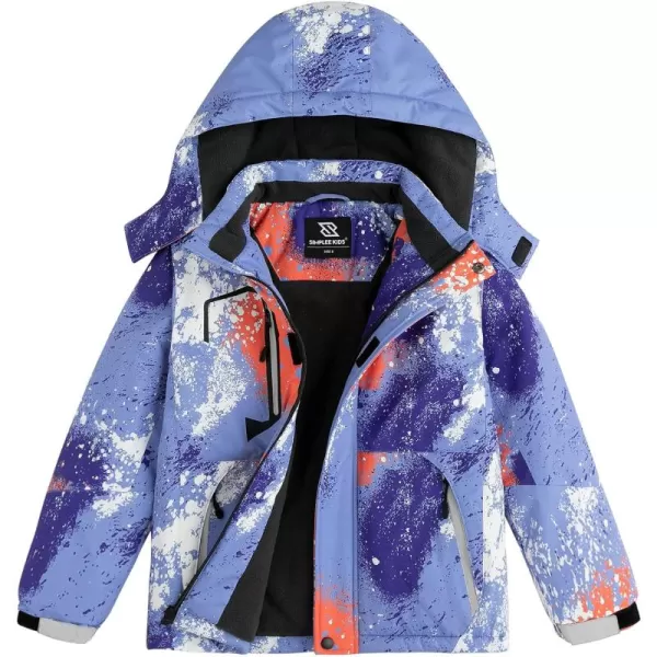 Simplee kids Boys Winter Coat Waterproof Ski Jacket Fleece Hooded Snow Warm Padded Raincoats