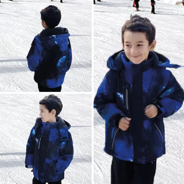 Simplee kids Boys Winter Coat Waterproof Ski Jacket Fleece Hooded Snow Warm Padded Raincoats