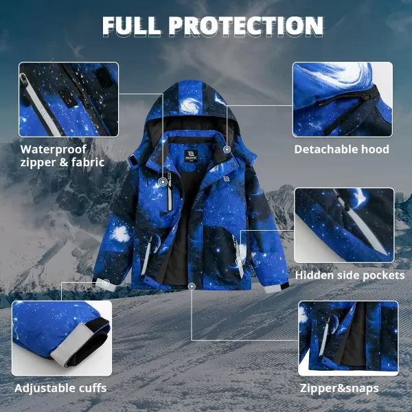 Simplee kids Boys Winter Coat Waterproof Ski Jacket Fleece Hooded Snow Warm Padded Raincoats