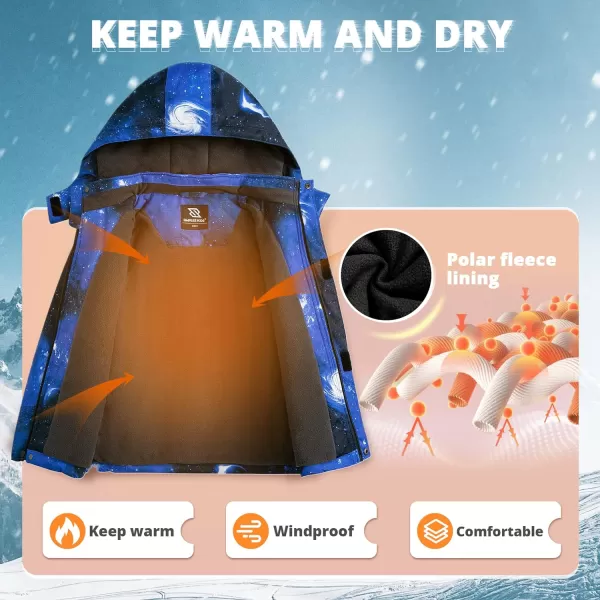 Simplee kids Boys Winter Coat Waterproof Ski Jacket Fleece Hooded Snow Warm Padded Raincoats