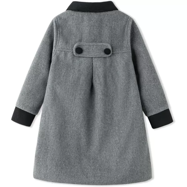 Simplee kids Girls Dress Coat Lapel Button Winter Jackets Coats Long Sleeve Outerwear with Pockets 4-14Years