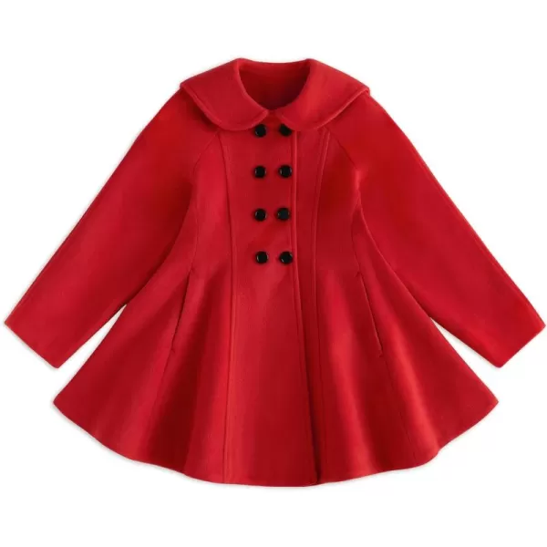 Simplee kids Girls Dress Coat Lapel Button Winter Jackets Coats Long Sleeve Outerwear with Pockets 4-14Years