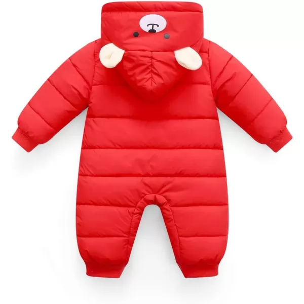Simplee kids Infant Baby Girl Boy Snowsuit Long Sleeve Winter Coat Hooded Warm Bear Outerwear