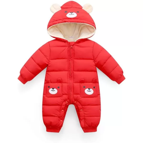 Simplee kids Infant Baby Girl Boy Snowsuit Long Sleeve Winter Coat Hooded Warm Bear Outerwear