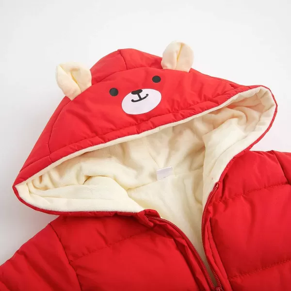 Simplee kids Infant Baby Girl Boy Snowsuit Long Sleeve Winter Coat Hooded Warm Bear Outerwear