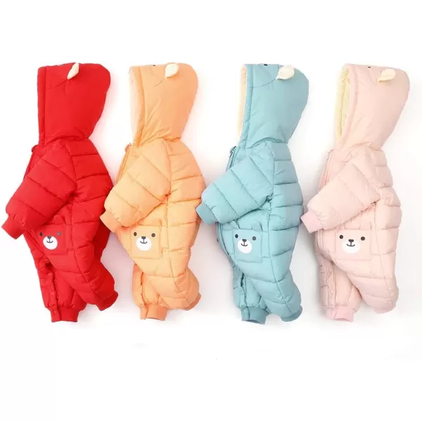 Simplee kids Infant Baby Girl Boy Snowsuit Long Sleeve Winter Coat Hooded Warm Bear Outerwear