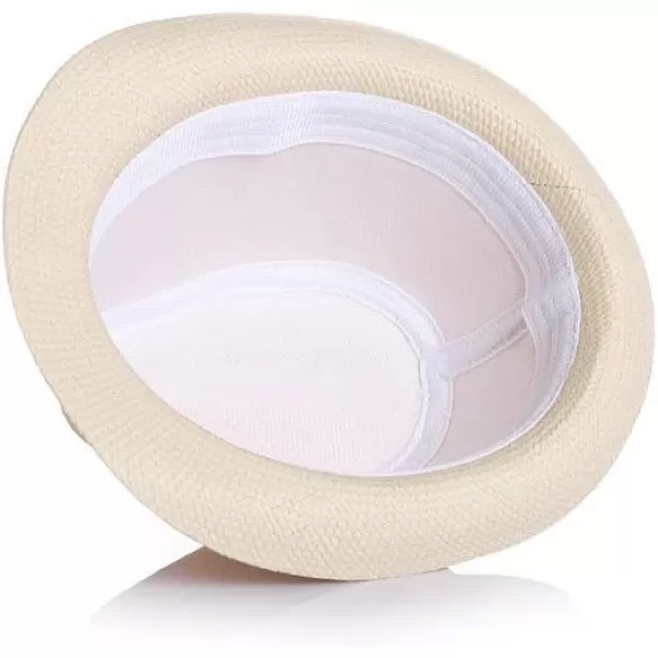 Simplee kids Infant Baby Straw Cap Short Brim Sunhat Boater Summer Formal Wedding Wear 12-24 Months