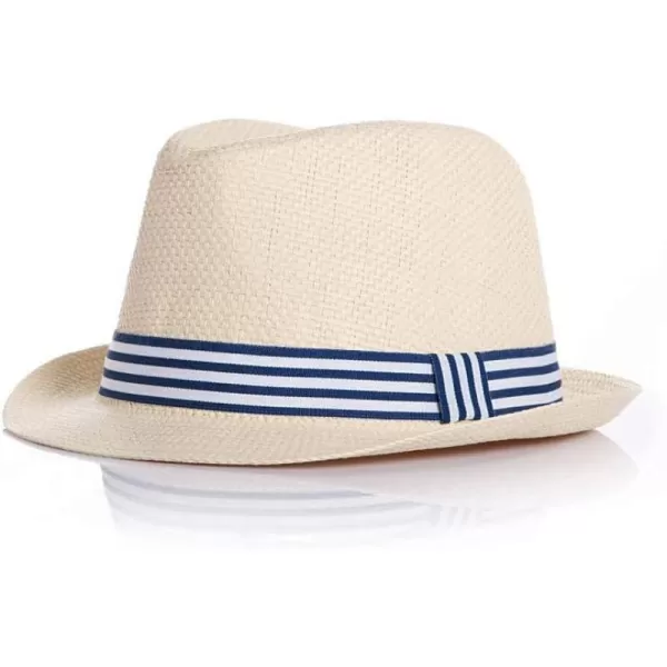 Simplee kids Infant Baby Straw Cap Short Brim Sunhat Boater Summer Formal Wedding Wear 12-24 Months